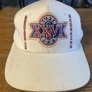 Vintage Washington Redskins Hat Super Bowl XXVI Snapback Cap 1989 White AJD